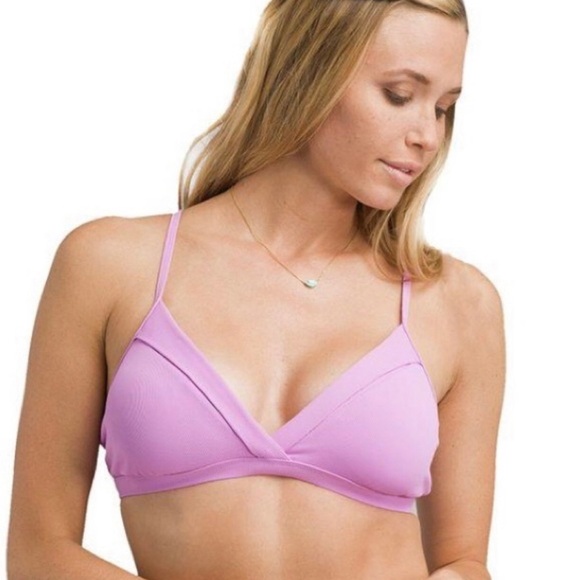 Prana‎ Speckle Rib Knit Bikini Top Violet Mist Purple Size XS - Picture 1 of 7